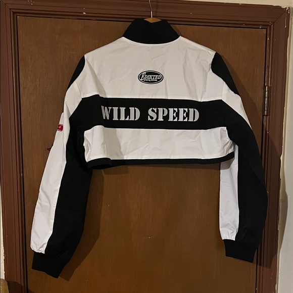 Edikted Black and White Bomber Jacket - Picture 2 of 3